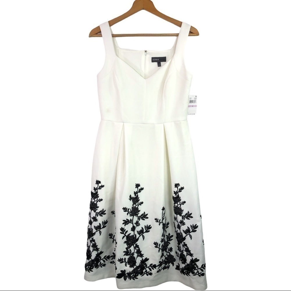 Donna Ricco - Ivory/Black Floral Dress - 6